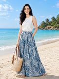 Women’s Blue Printed Flared Palazzo – Elegant & Comfortable The house of prints