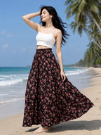 Women’s Black Floral Printed Flared Palazzo – Stylish & Comfortable The house of prints